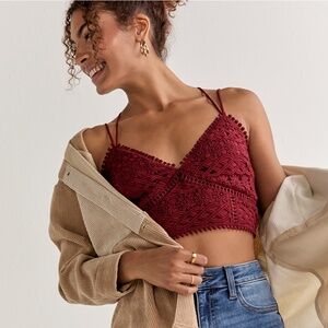 Francesca’s Burgundy Lace Cami Bralette